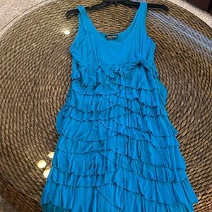 Tango mango Ocean Blue Ruffle Mini Dress